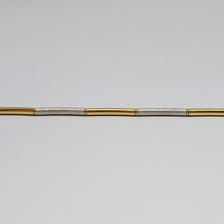 Pulsera Bicolor 18k Eslabon Tubo