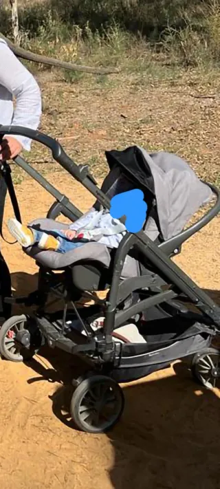 Carrito Bebé + Plataforma Asiento Niño