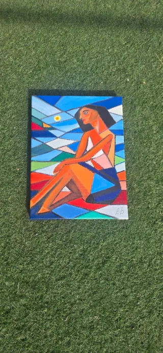 Cuadro Cubista Chica Óleo 30x40