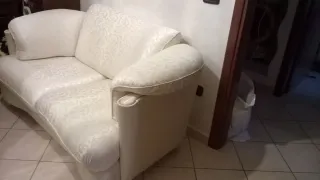 Divano 2 posti beige tessuto