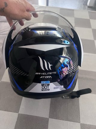 Casco de moto blanco y negro TALLA -S
