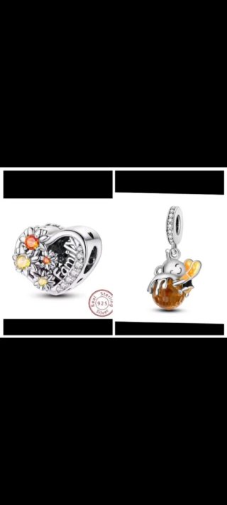 Lote 3 charms plata Pandora