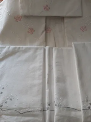 Sábanas algodón bordadas a mano