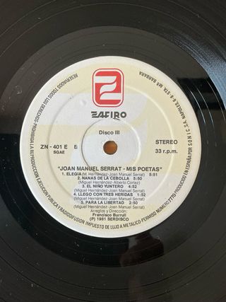 4 LP Vinilo Álbum de Oro de Serrat 1981