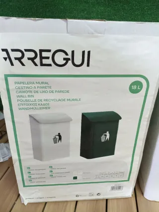 Arregui M283312 - Papelera de pared blanca