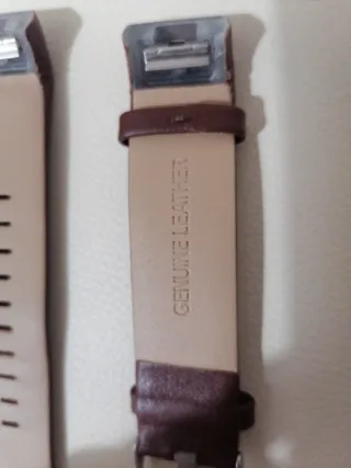 2 Correas Fitbit Piel Negra y Marrón