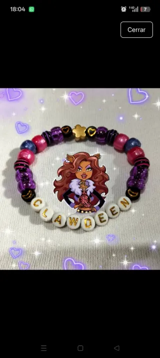 Pulsera Kandi personalizada Clawdeen