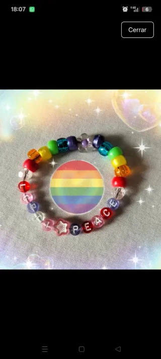 Pulsera Kandi Multicolor con Letras