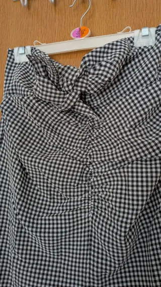 Falda Mango cuadros blanco y negro Talla S