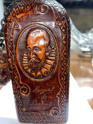 Botella Cuero Miguel de Cervantes