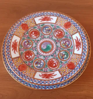 2 Piatti Porcellana Cinesi Imari Yin Yang