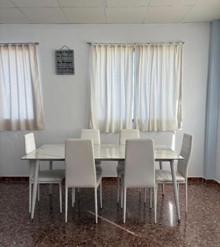 Mesa Comedor Blanca Marmol + 6 Sillas