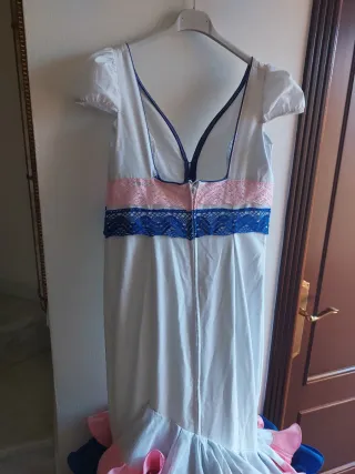 Traje de Flamenca blanco volantes