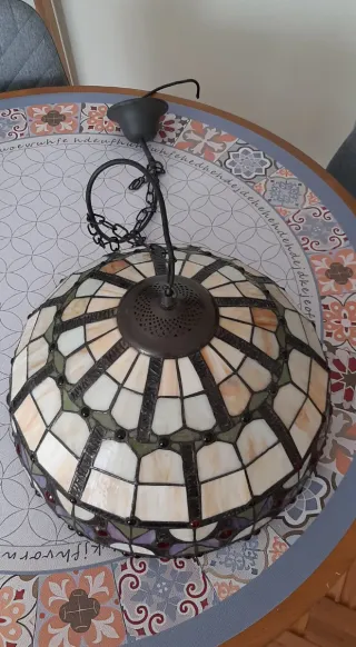 Lámpara colgante Tiffany multicolor cristal