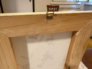 Quadretto tela fondo avorio fiori viola