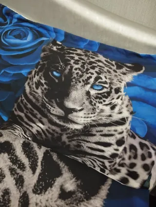 Copriletto Matrimoniale Fantasia Leopardo Blu