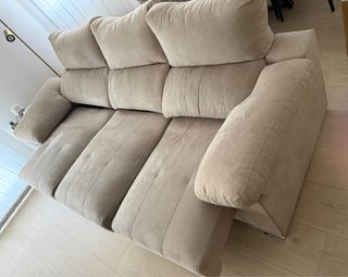 Sofá de tela beige 3 plazas