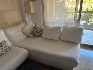 Sofá chaise longue 5 plazas blanco