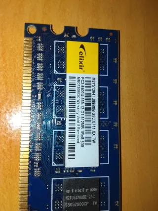 Memoria RAM PC2 6400U 800MHz 2GB y 512MB