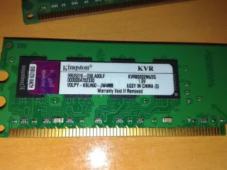 Memoria RAM PC2 6400U 800MHz 2GB y 512MB