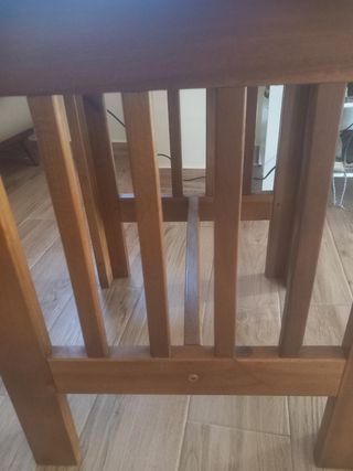 Mesa auxiliar madera teca y cristal