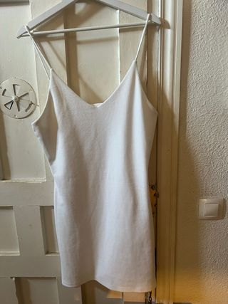 Vestido blanco tirantes verano señora