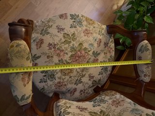 Silla Isabelina Madera Tapizada Flores 2