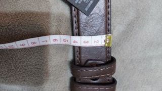 Cinturón serraje bobino y PU Marrón 120cm