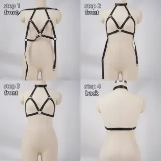 Arnés negro con collar