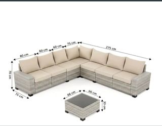 Rinconera de jardín gris y beige