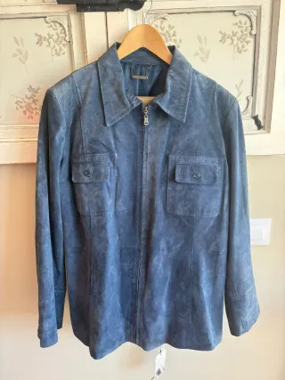 Chaqueta de piel azul talla 48/50