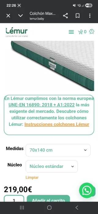 Colchón Maxicuna Lémur