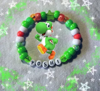 Pulsera Kandi Yoshi Verde y Roja