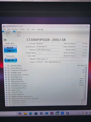 2TB SSD NVMe Crucial P3 Plus PCIe 4.0 5A GARANTIA