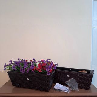 Jardineras Balcón Efecto Ratán Marrón (Nuevas)