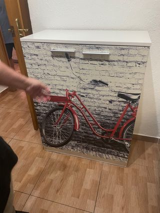 Zapatero diseño ladrillo y bicicleta 5 estantes