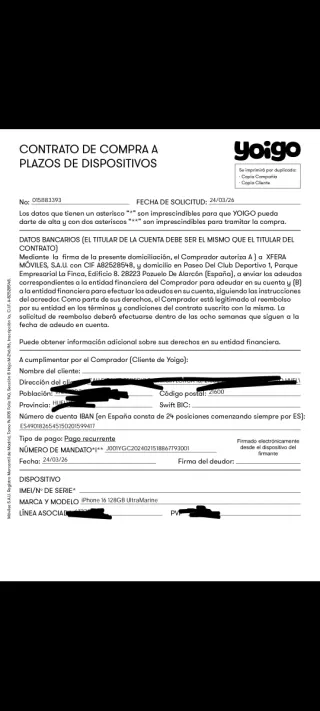 iPhone 16 128GB Azul Sin Usar comprado 24 de marzo