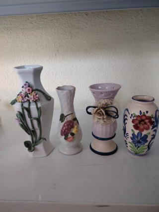 SET DI FIGURE IN RESINA + CESTINO IN METALLO
