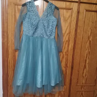 Vestido de fiesta rojo con chaqueta De segunda man