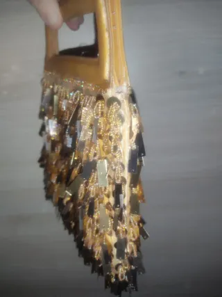 Bolso de mano fiesta lentejuelas y cuentas cristal