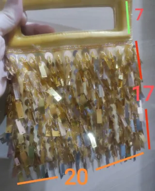 Bolso de mano fiesta lentejuelas y cuentas cristal