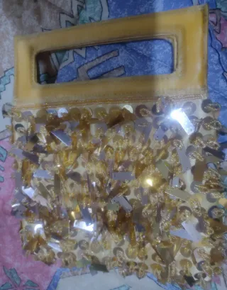 Bolso de mano fiesta lentejuelas y cuentas cristal