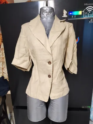 Completo donna puro lino blazer pantalone taglia L
