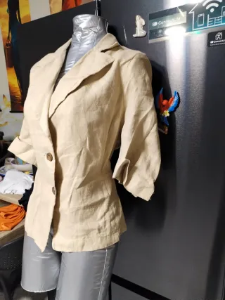 Completo donna puro lino blazer pantalone taglia L