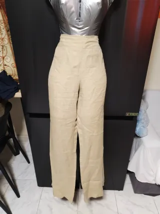 Completo donna puro lino blazer pantalone taglia L