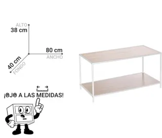 Mesa de centro moderna madera y metal