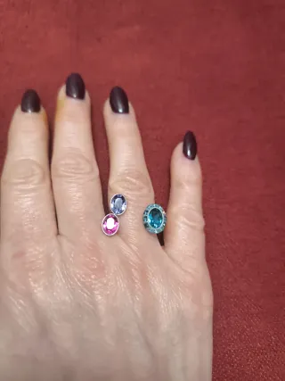Anillo Swarovski colores varios y Plateado