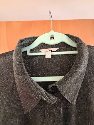 Blusa fiesta plateada brillante