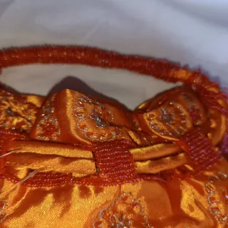 Bolso naranja bordado pedrería nuevo