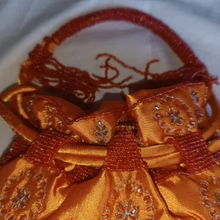 Bolso naranja bordado pedrería nuevo